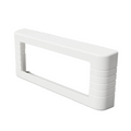A white rectangular radio style cover with a cut-out in the center.