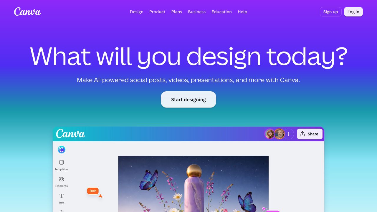 Canva website preview